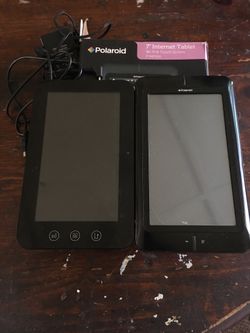 Polaroid 7 inch tablet plus additional 7 inch tablet both $50, both are use but should still work have battery charger etc.