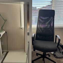 L-Shaped Table And A Chair