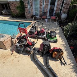Gas Lawn Mower Weed Eater And Blower Lot
