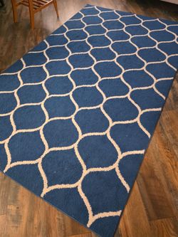 Blue Trellis Area Rug