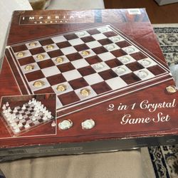 Imperial Crystal 2-in-1 game set, including chess and checkers.
