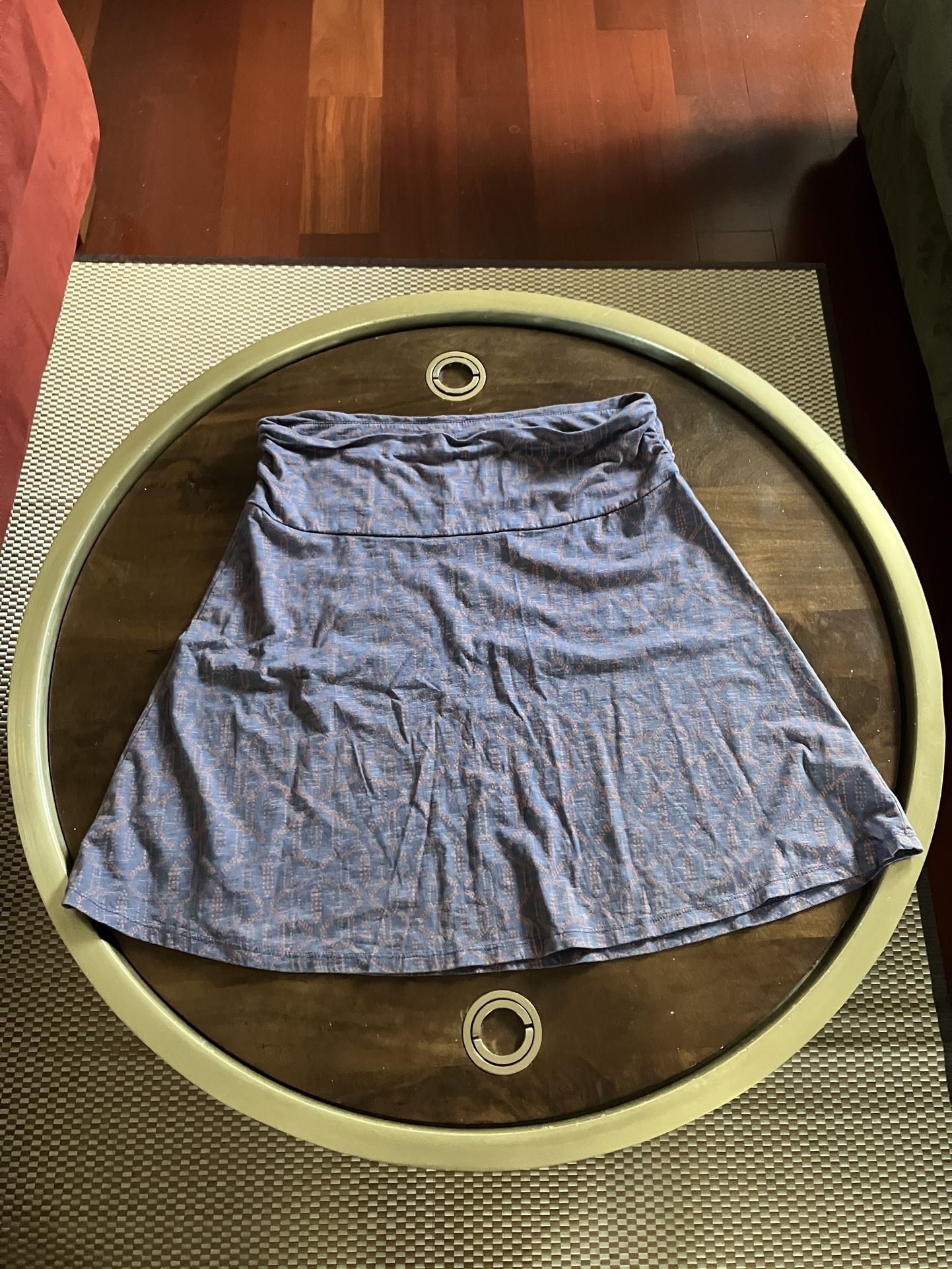 TOAD & CO Blue Floral SKIRT Women's Size Medium M Organic Cotton