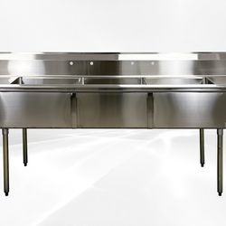 102 in Stainless Steel 3 Compartment sink NSF C3T182412-24LR