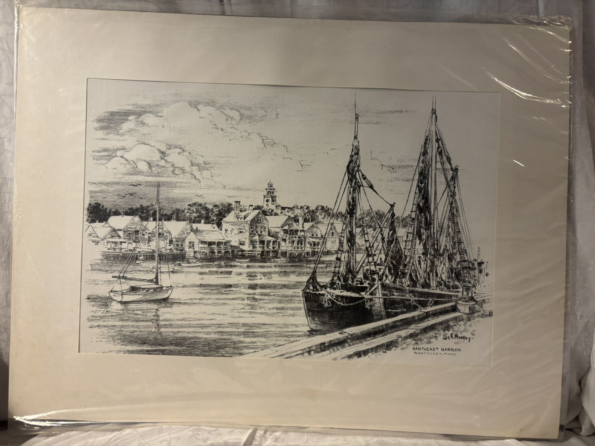 Nantucket Harbor. Jas F. Murray Print