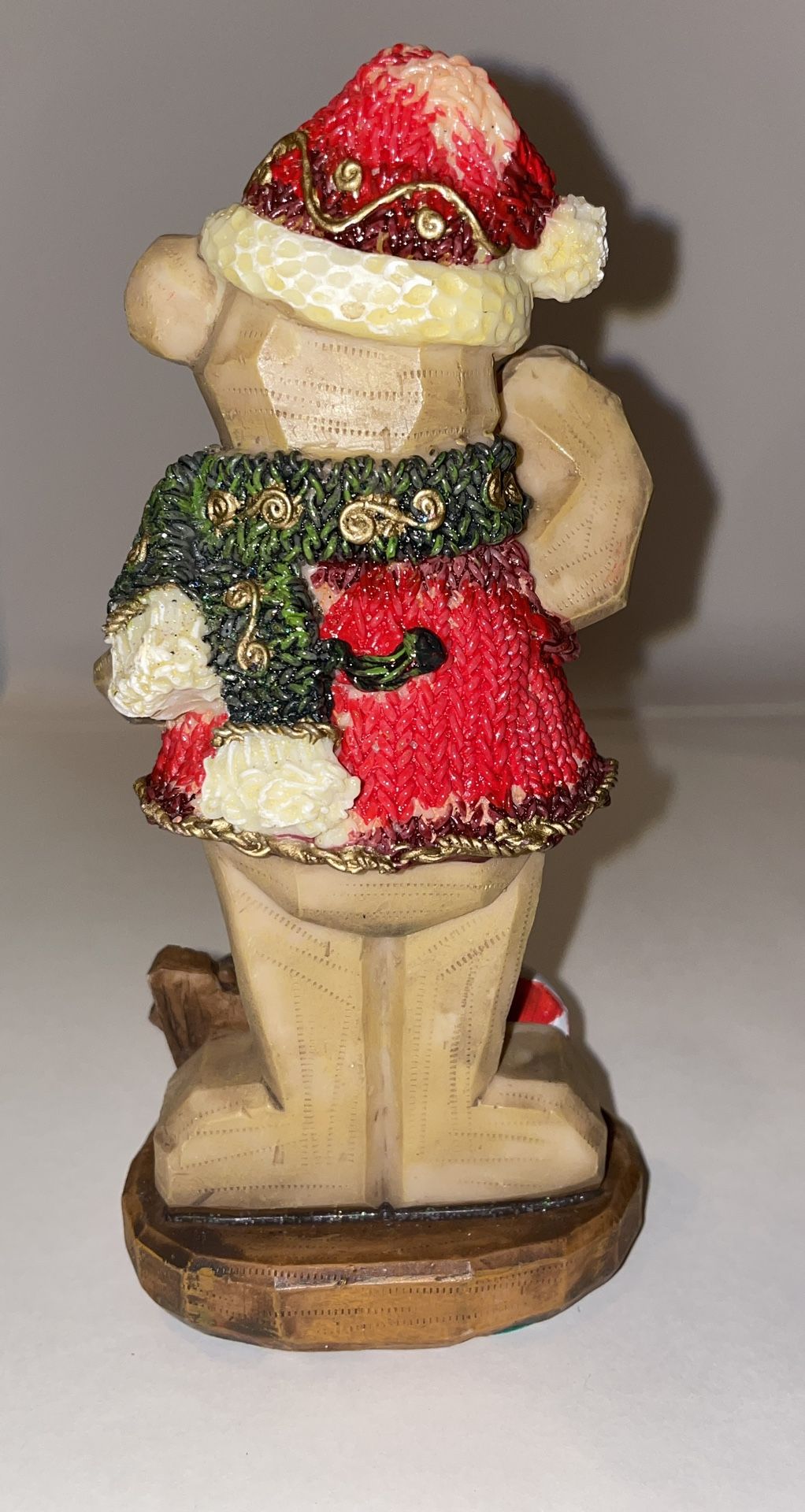 GREENBRIER INTERNATIONAL POLYSTONE CHRISTMAS BEAR FIGURINE