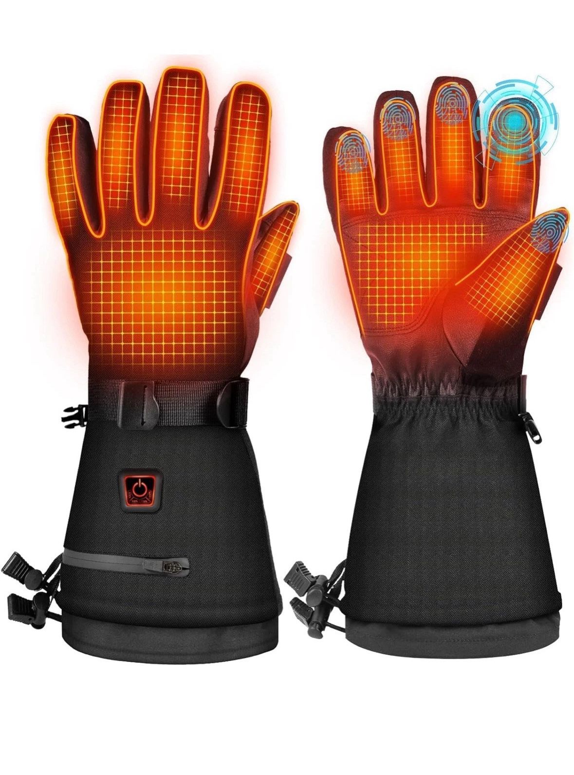 Mecmic Heated Gloves XXL Size Waterproof Battery Rechargeable Warming Gloves