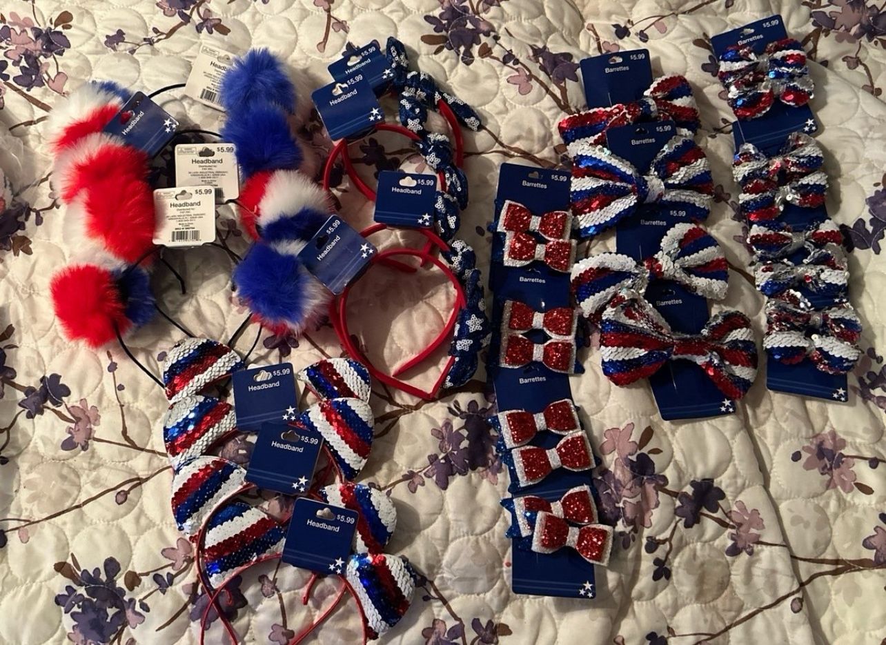 Lot of 4th of July hair accessories (4 of each kind)