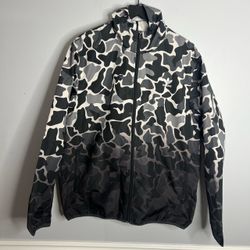 Adidas Camo Dipped Windbreaker Jacket Mens Large Black White DH4805