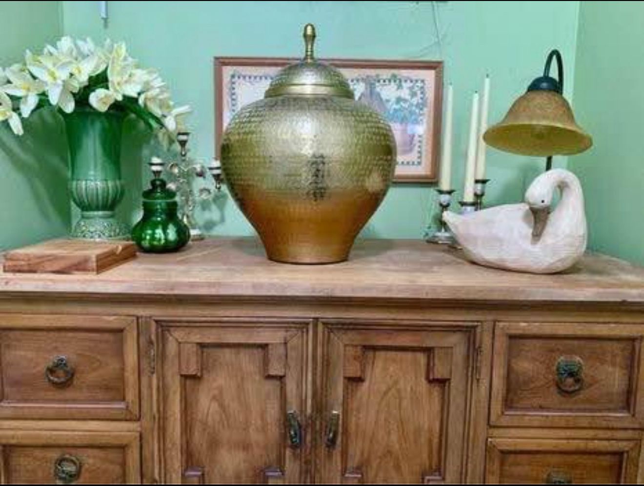 Vintage Brass Vase Hand Hammered  Made in India