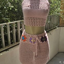 Handmade Crochet Skirt Set 