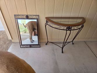 Entry/end table and matching mirror