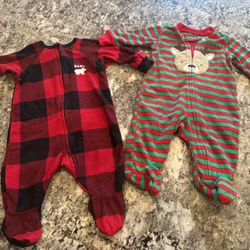 Baby Christmas Sleepers Size 0-3 Months 