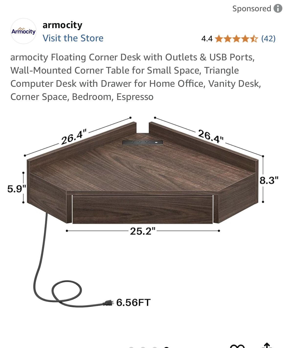 BRAND NEW Floating Corner desk