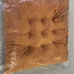 Chair Seat Cushion with Ties, Orange, Brand New