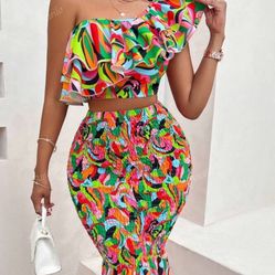 Two Piece Mermaid Tail Skirt Set