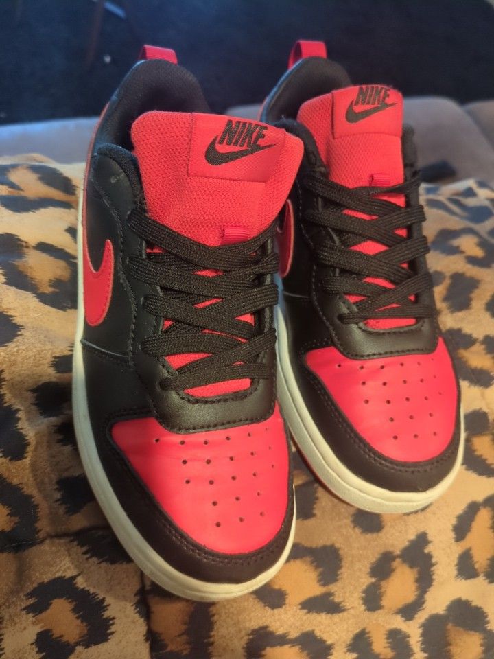 Size 4.5 - Nike Ebernon Low Black Habanero Red