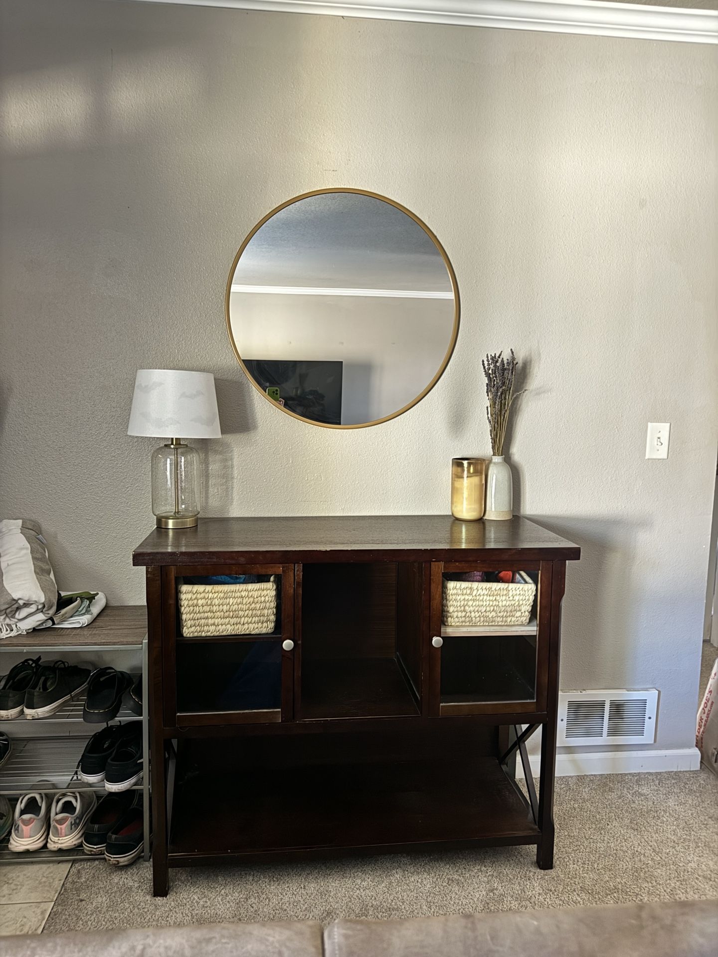 Brown Wood Credenza