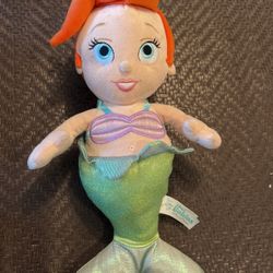 DIsney Parks Little Mermaid ARIEL Plush Doll 13" Disney Babies Soft Stuffed Doll