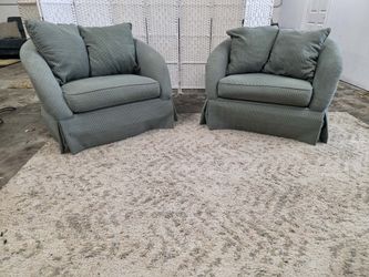 Pair of Oversized Barrel Chairs 
Delivery Available