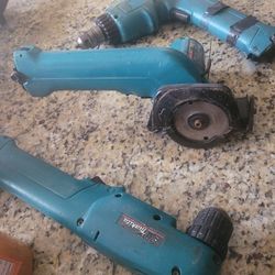 2 drill machines And A Wheel Cutter With Two Batteries With Charger Still Working  May Need New Batteries Soon