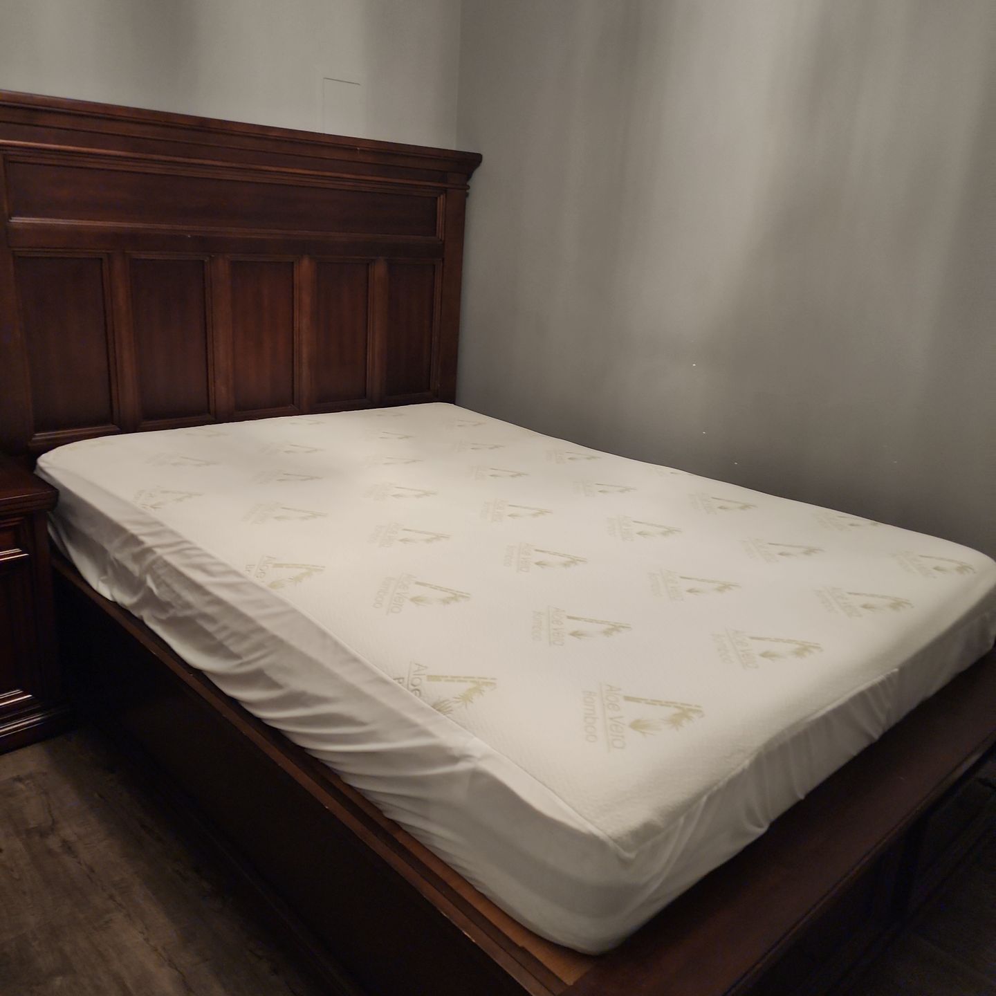 Paneled Wood Queen Bed Frame