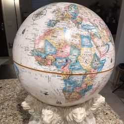 Vintage Replogle 16” Diameter Globe On Heavy Plaster Base -1975 