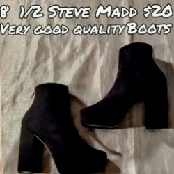 Brand New Size 8 And 1/2 Black In Color Steve Madden Boots