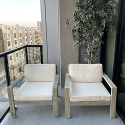 Outdoor Hardwood Patio Lounge Chairs – Set of 2 – $200