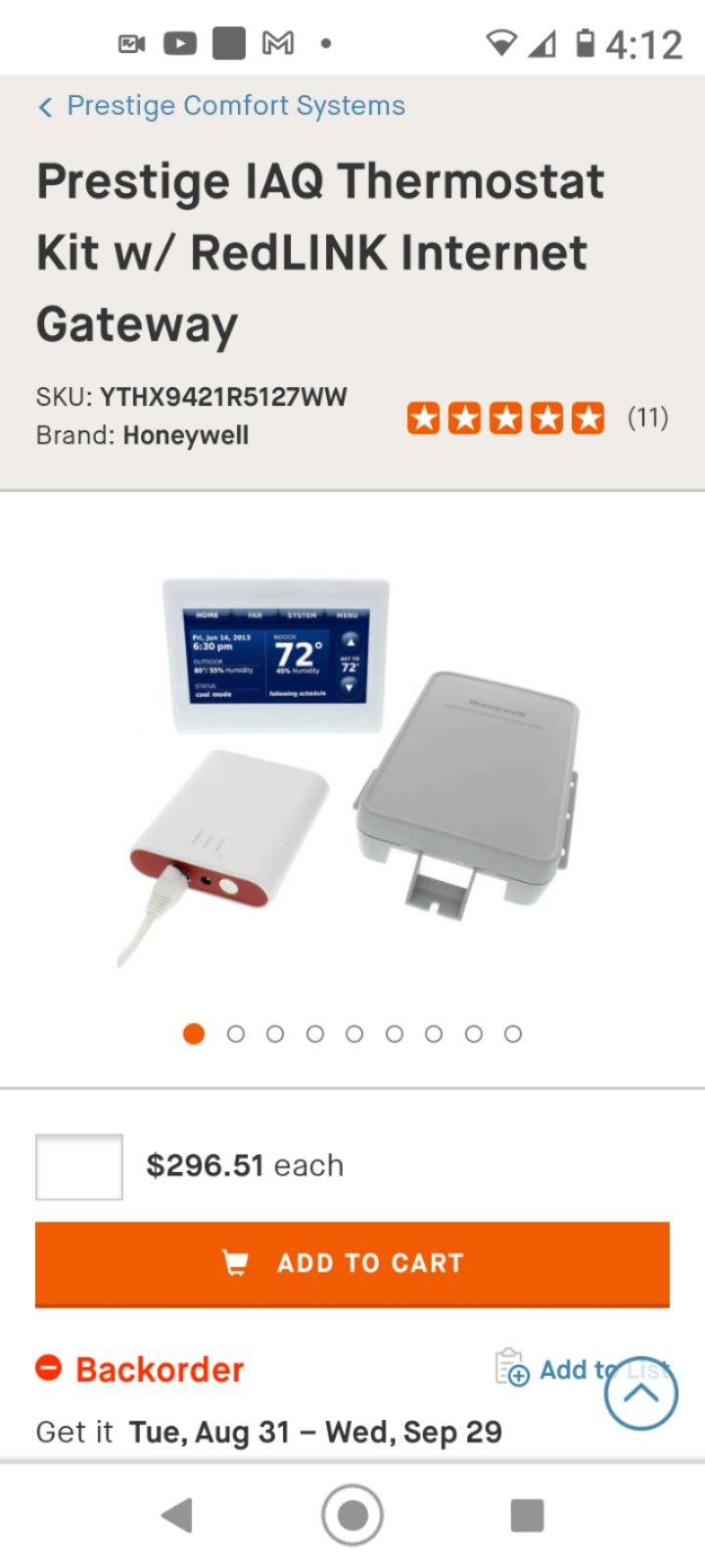 Honeywell Prestige Digital Wi Fi Thermostat New In Box