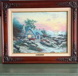Thomas Kinkade Canvas  beautifully Framed 18x27  Art.