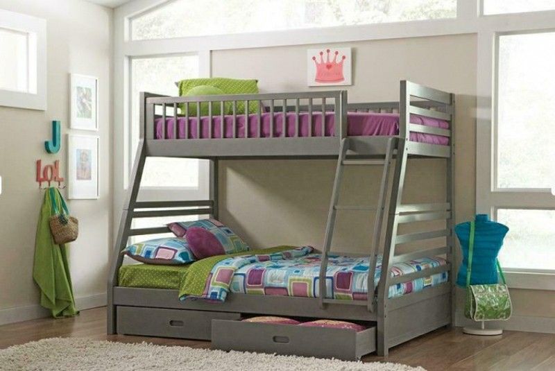 Ashton Grey Twin-over-full Bunk Bed