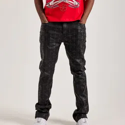 Stacked fit WAIMEA size38 black coated flare