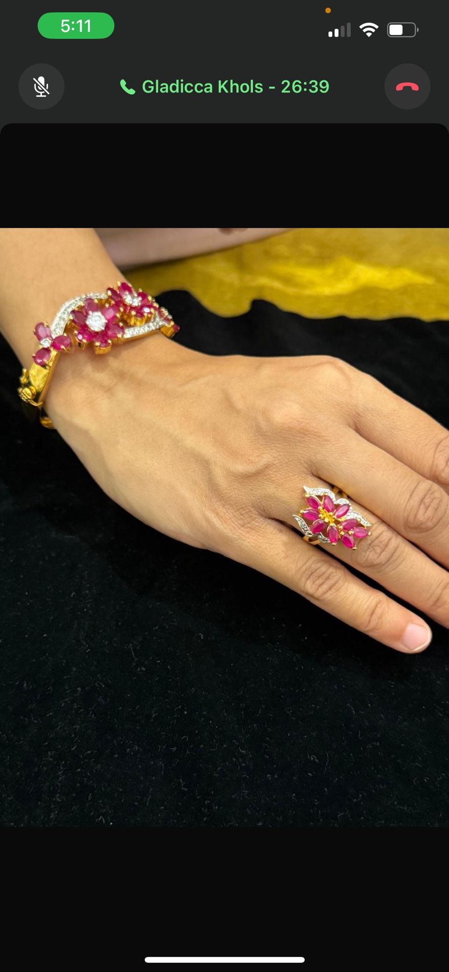 Ruby Bracelet Gold Plated 