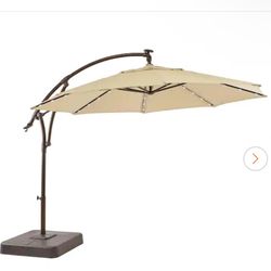 hampton bay steel outdoor patio umbrella base Garden Winds Replacement Canopy Top Cover for LED Offset Solar - WILL FIT MODEL YJAF-052 ONLY resistant Sunbrella canvas in Natural JOINHOM 45lbs Patio Umbrella Base