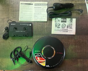 CD Player Vintage sony Walkman D-EJ017CK Car Kit - Tested & Works