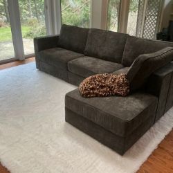 Lovesac Sactional – Charcoal Gray Corded Velvet (Delivery Available)