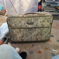 Vintage Jordache Floral Tapestry Suitcase