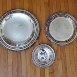 Vintage 3 Silverplated Platter/Plate/Bowl Roger's & International