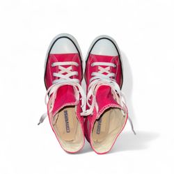 Hot pink high top converse