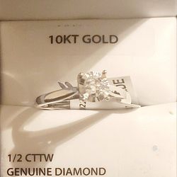 BNWT 1/2 Ct. Diamond Solitaire Engagement Ring