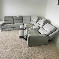 Power Reclining Sectional Couch With Center Console With Queen Sleeper Bed 🛏️ Luxury Steel Frame Power Recliner Sleeper Sectional Set Color Options 