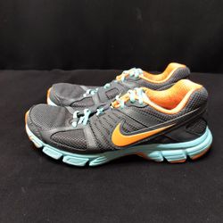 Women's Grey And Orange Nike Downshifter 5  Sneakers (Size 6.5)