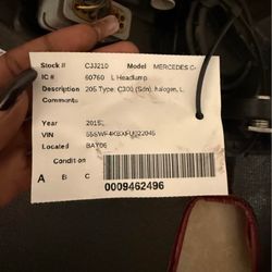 Mercedes Benz Headlamp