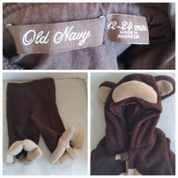 Baby Old Navy Cozy  Fuzzy Jacket + Pants Set  - Sz 12-24 Months