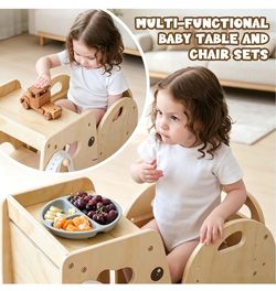 Wooden table and chair set (toddler)