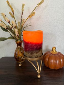 Fall battery operated candle and candle stand