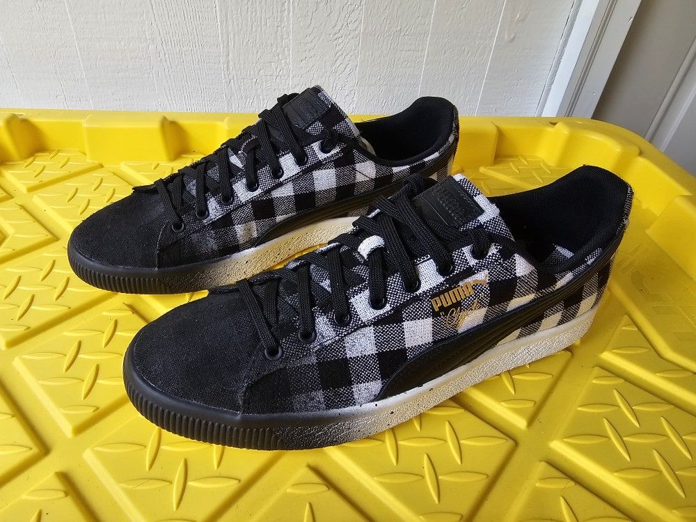 Puma Clyde White Buffalo Plaid