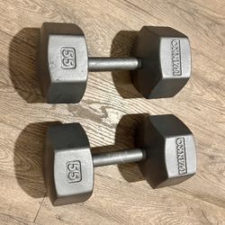 Vintage set.  (2) IVANKO Hex Dumbbells   55 lbs  Total: 110 lbs  $1.8 per pound.