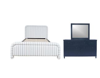 Westport Navy 3-Piece King UPH Bedroom Set