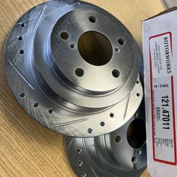Subaru Impreza 93-07 Legacy Rear Drill Slot Rotors Brake Pads